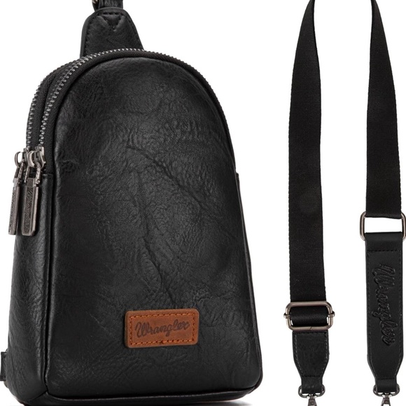 Wrangler Sling Bag/Crossbody/Chest Bag - Black - Picture 5 of 7